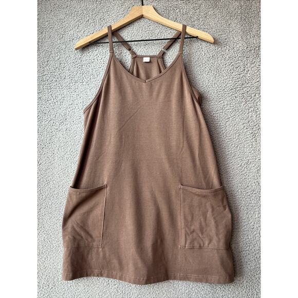 Brown Sleeveless Mini Dress with built in bodysuit with shorts - Picture 1 of 15